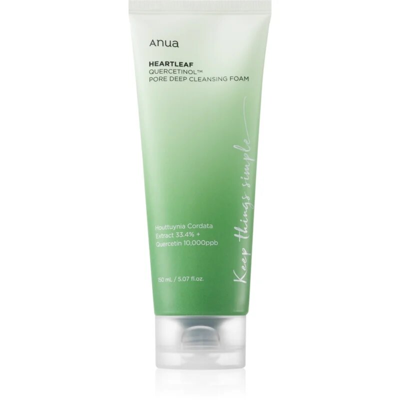 Anua Heartleaf Quercetinol Pore Deep Cleansing Foam дълбокопочистваща пяна за смесена и мазна кожа 150 мл.