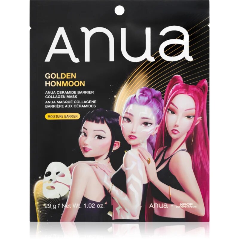 Anua K-Pop Demon Hunters Ceramide Barrier Collagen Mask изгаждаща платнена маска с гел текстура 29 гр.