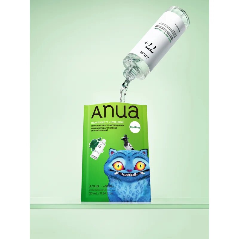 Anua K-Pop Demon Hunters Heartleaf 77% Soothing Mask хидратираща платнена маска с успокояващ ефект 25 мл.