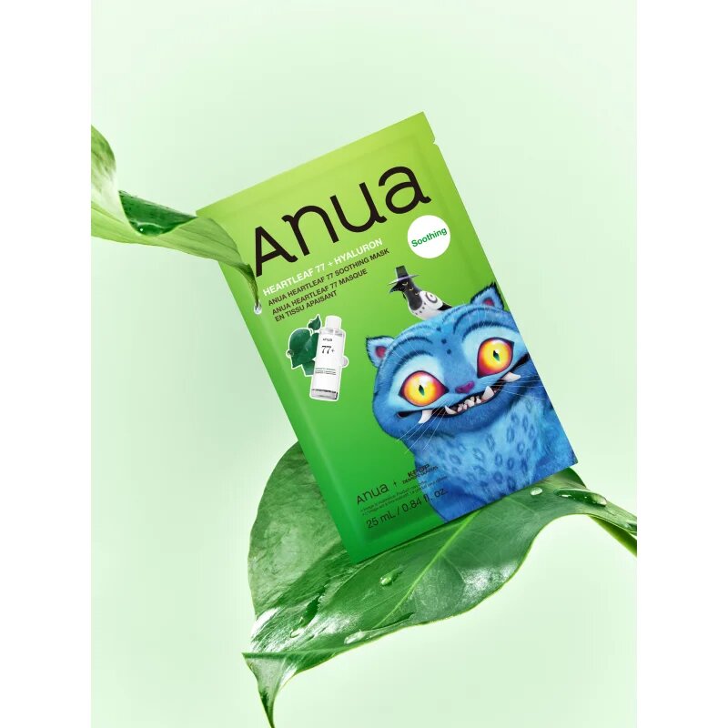 Anua K-Pop Demon Hunters Heartleaf 77% Soothing Mask хидратираща платнена маска с успокояващ ефект 25 мл.