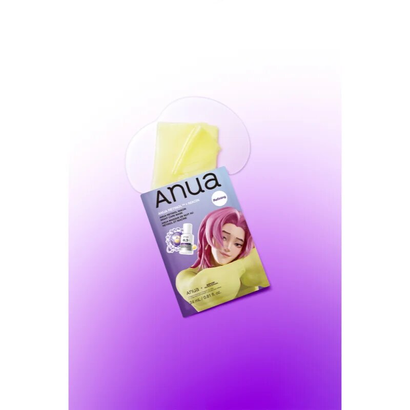 Anua K-Pop Demon Hunters Retinol Niacin Night Care Mask нощна маска за възстановяване на кожата за бръчки 24 мл.
