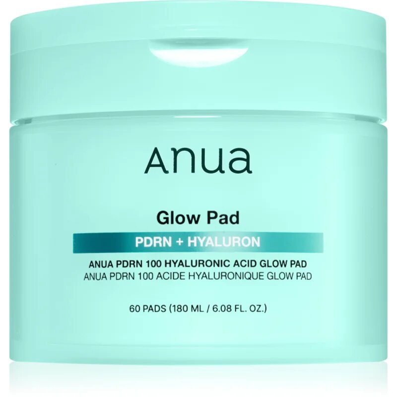 Anua PDRN 100 Hyaluronic Acid Glow Pad тонизиращи възглавнички за хидратиране и изпъване на кожата 60 бр.