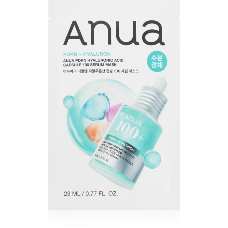Anua PDRN Hyaluronic Acid Capsule 100 Serum Mask хидратираща платнена маска със стягащ ефект 23 мл.