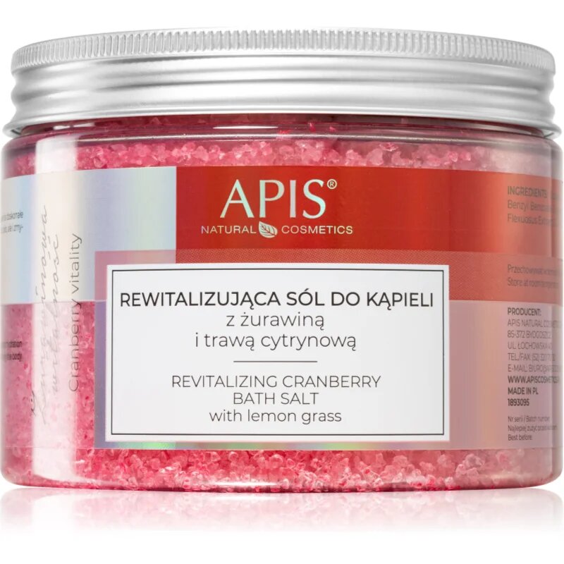 Apis Natural Cosmetics Cranberry Vitality сол за релаксираща вана с минерали от Мъртво море 650 гр.