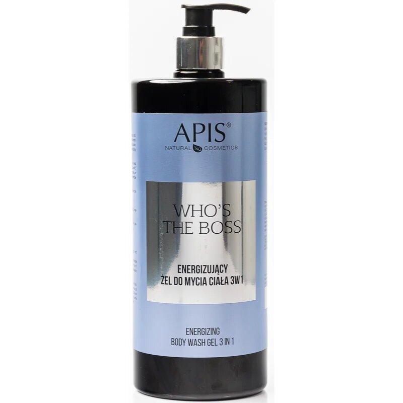 Apis Natural Cosmetics Who's The Boss енергизиращ душ-гел 3 в 1 за мъже 1000 мл.