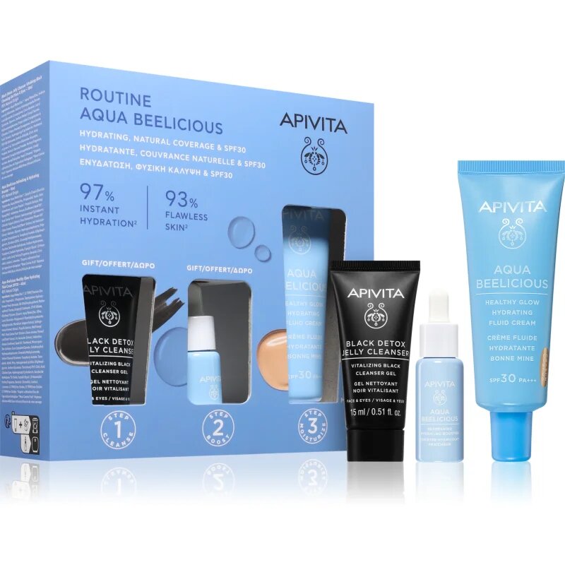 Apivita Aqua Beelicious Hydrating & Natural Coverage Routine Set комплект за освежаване и хидратация