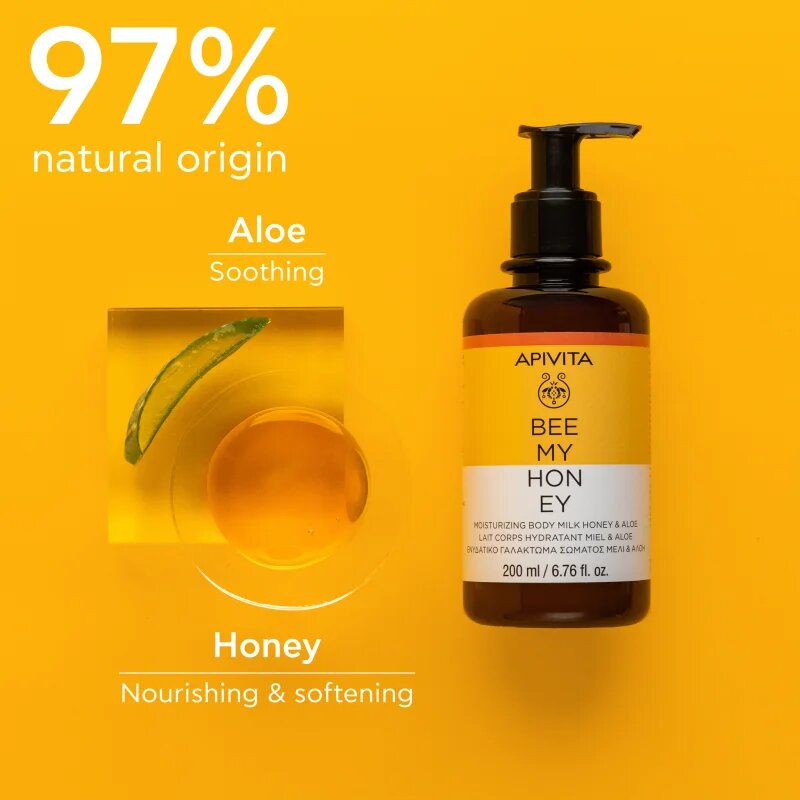 Apivita Bee My Honey Body Milk хидратиращо мляко за тяло 200 мл.