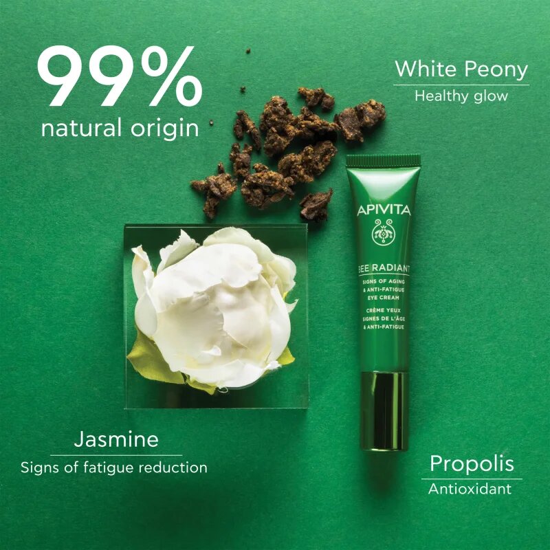Apivita Bee Radiant Eye Cream крем за околоочната зона за коригиране на тъмни кръгове и бръчки 15 м
