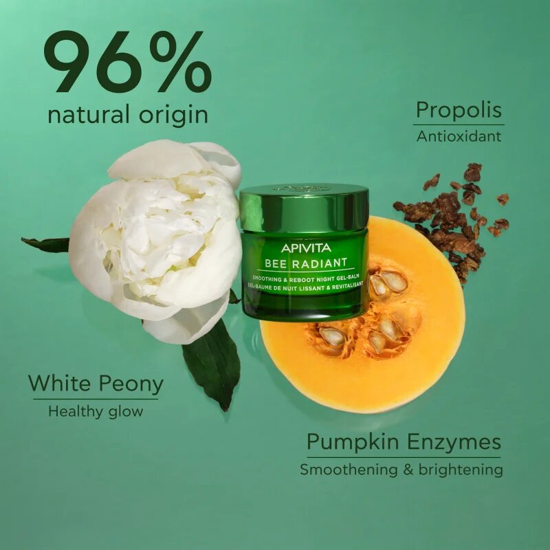 Apivita Bee Radiant Night Gel-Balm нощен детоксикиращ и изглаждащ гел-балсам 50 мл.