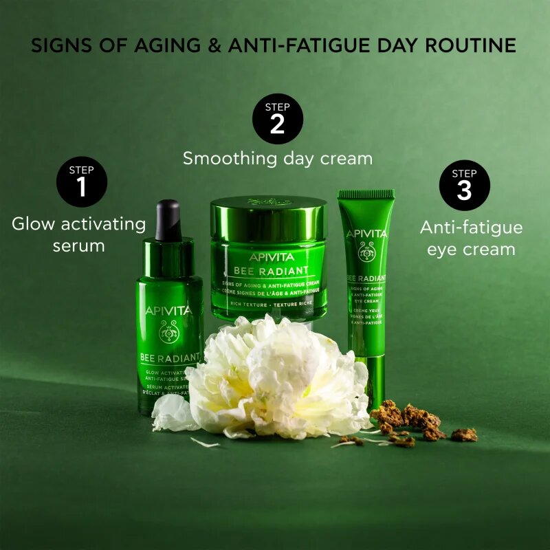 Apivita Bee Radiant Serum озаряващ хидратиращ серум против стареене на кожата 30 мл.