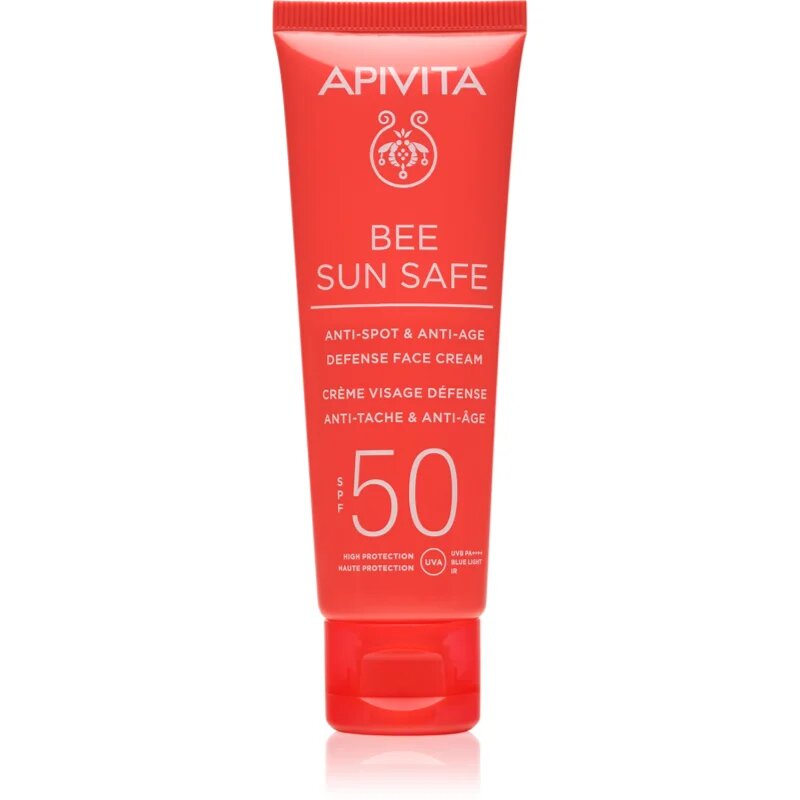 Apivita Bee Sun Safe Anti-Spot and Anti-Age Face Cream SPF 50 защитен крем против стареене на кожата SPF 50 50 мл.