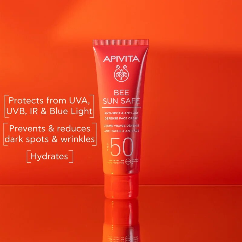 Apivita Bee Sun Safe Anti-Spot and Anti-Age Face Cream SPF 50 защитен крем против стареене на кожата SPF 50 50 мл.