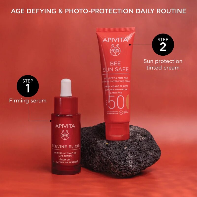 Apivita Bee Sun Safe Anti-Spot and Anti-Age Tinted Face Cream SPF50 защитен тониращ крем за лице SPF 50 цвят Golden 50 мл.