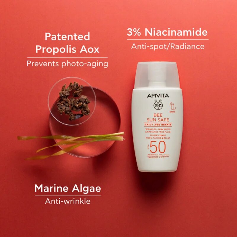 Apivita Bee Sun Safe Daily Age Repair Fluid SPF50 защитен флуид против бръчки SPF 50 50 мл.