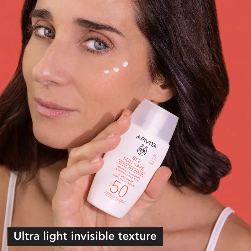 Apivita Bee Sun Safe Daily Age Repair Fluid SPF50 защитен флуид против бръчки SPF 50 50 мл.