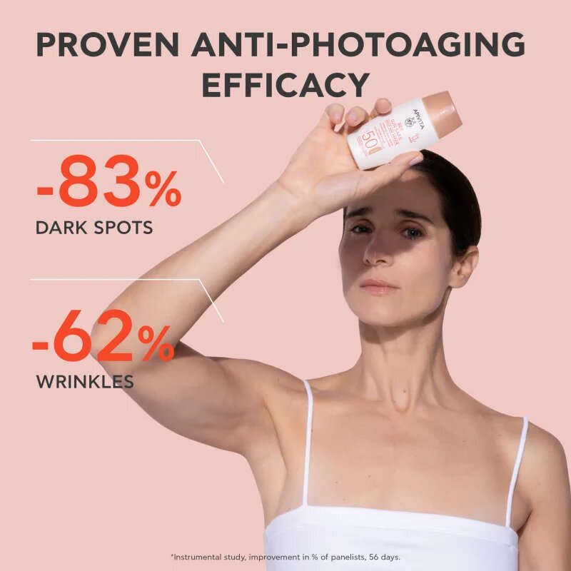 Apivita Bee Sun Safe Daily Age Repair Tinted Fluid SPF50 тониращ защитен крем SPF 50 50 мл.