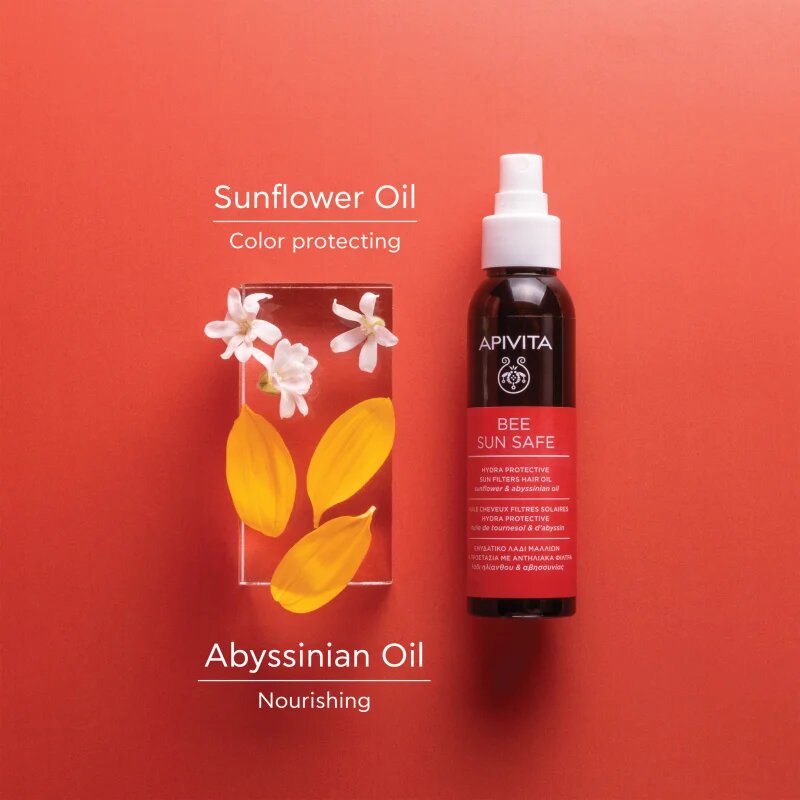 Apivita Bee Sun Safe Hair Oil хидратиращо олио за изтощена от слънце коса 100 мл.