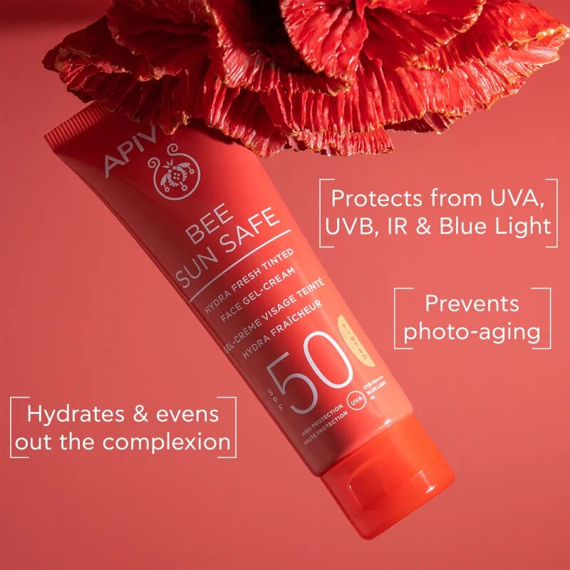 Apivita Bee Sun Safe Hydra Face Tinted Gel-Cream SPF50 тониращ гел-крем SPF 50 50 мл.