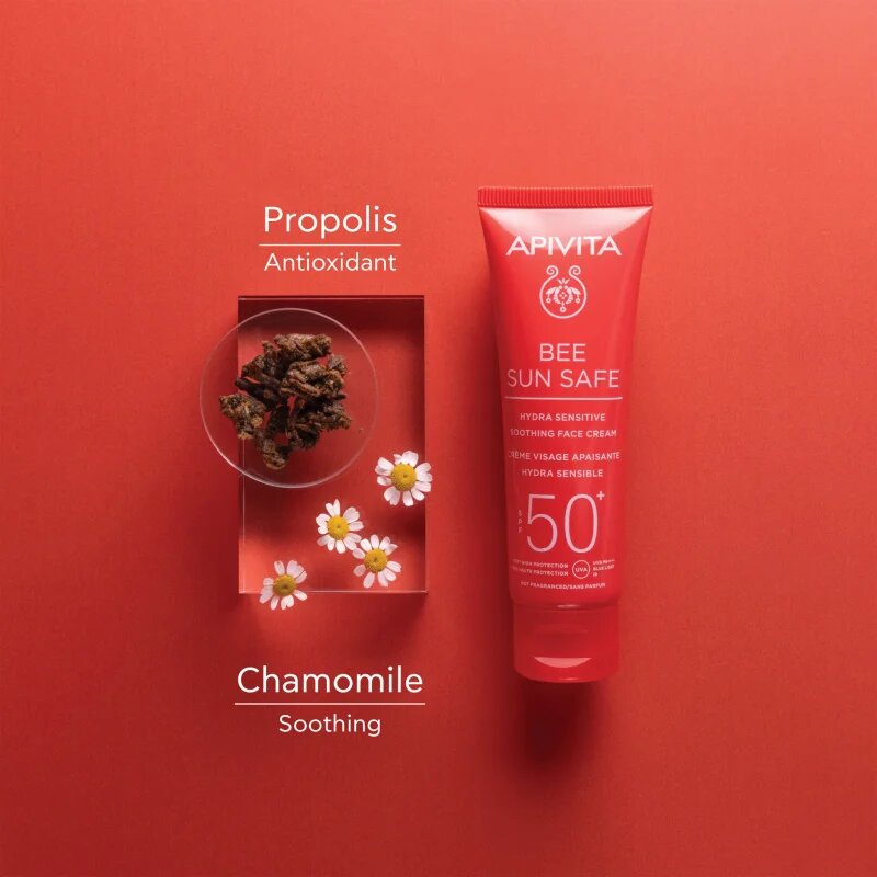 Apivita Bee Sun Safe Hydra Sensitive Soothing Face Cream SPF50+ успокояващ и хидратиращ крем SPF 50+ 50 мл.
