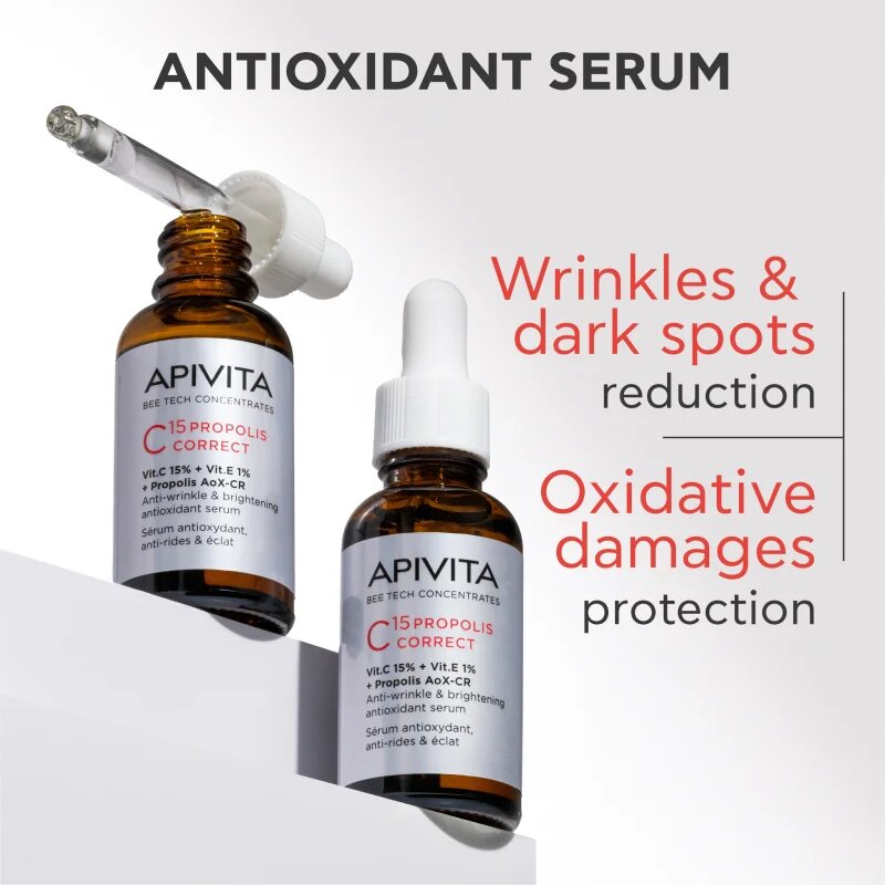 Apivita Bee Tech Concentrates C15 Propolis Correct Serum антиоксидиращ серум за лице 30 мл.