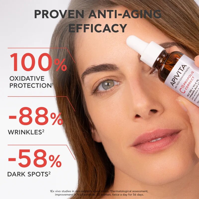 Apivita Bee Tech Concentrates C15 Propolis Correct Serum антиоксидиращ серум за лице 30 мл.