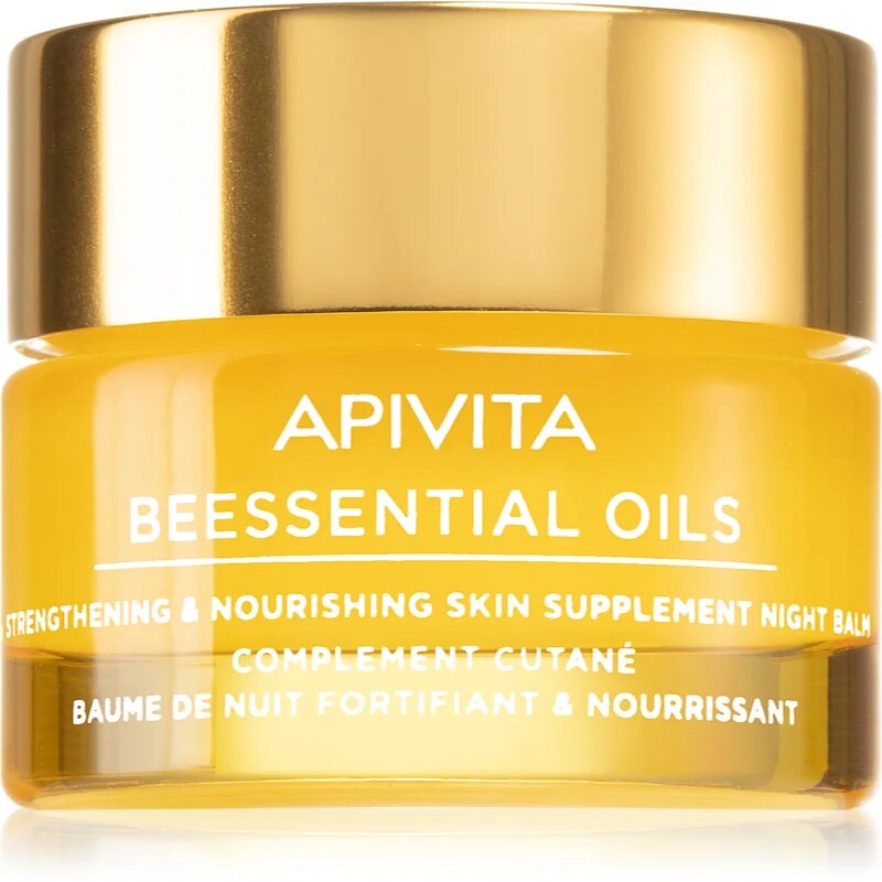 Apivita Beessential Oils Strengthening & Nourishing Night Balm нощен балсам за лице за подхранване и хидратация 15 мл.