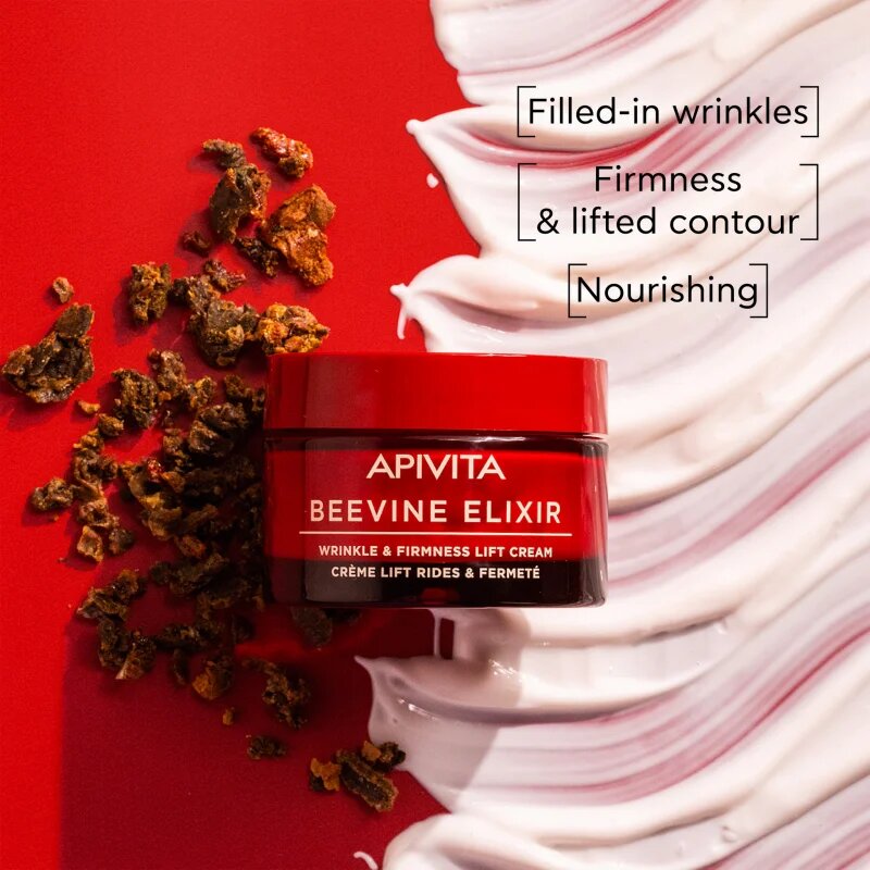 Apivita Beevine Elixir Cream Rich стягащ лифтинг крем за подхранване на кожата на лицето и поддържане на естествената хидратация 50 мл.