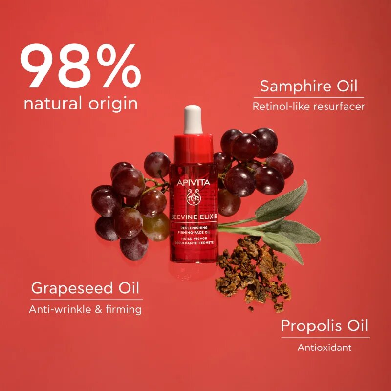 Apivita Beevine Elixir Replenishing Face Oil подхранващо масло за лице с ревитализиращ ефект 30 мл.