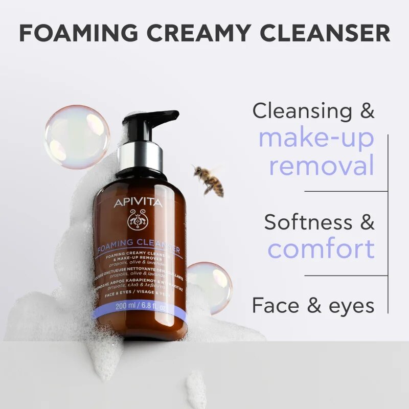 Apivita Cleansing Foaming Cleanser нежна почистваща пяна 200 мл.