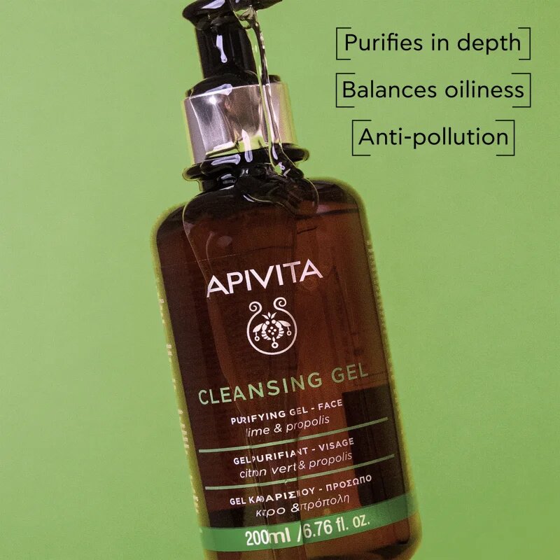 Apivita Cleansing Gel for Oily Skin почистващ гел за смесена и мазна кожа 200 мл.