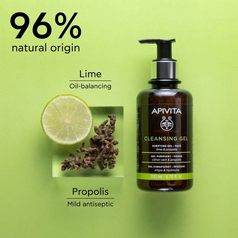 Apivita Cleansing Gel for Oily Skin почистващ гел за смесена и мазна кожа 200 мл.