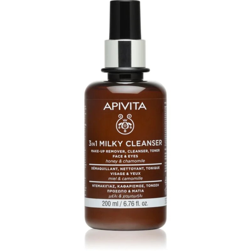 Apivita Cleansing Milk Face & Eyes почистващо мляко 3 в 1 за лице и очи 200 мл.