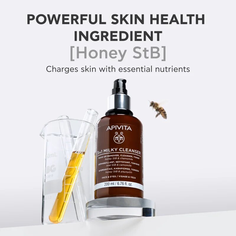 Apivita Cleansing Milk Face & Eyes почистващо мляко 3 в 1 за лице и очи 200 мл.
