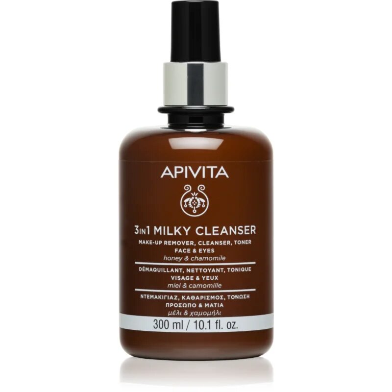 Apivita Cleansing Milk Face & Eyes почистващо мляко 3 в 1 за лице и очи 300 мл.