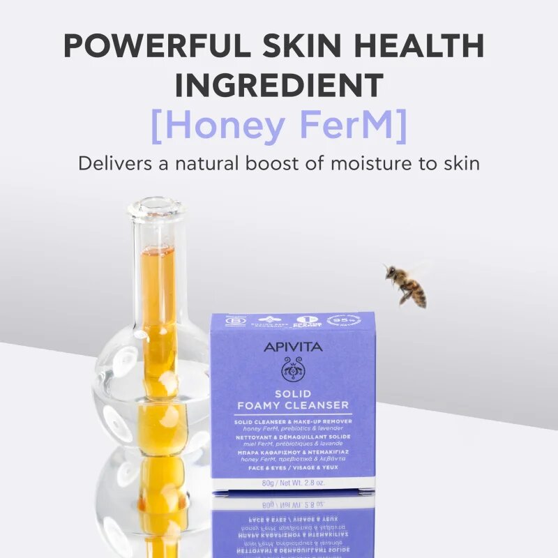 Apivita Cleansing Solid Foamy Cleanser почистващ твърд сапун с хидратиращ ефект 80 гр.