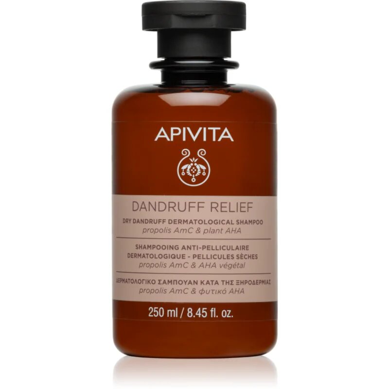 Apivita Dandruff Relief Dry Dandruff Dermatological Shampoo шампоан против пърхот за суха и сърбяща кожа на главата 250 мл.