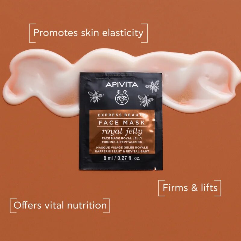 Apivita Express Beauty Anti-aging Face Mask Royal Jelly ревитализираща маска за лице със стягащ ефект 2x8 мл.