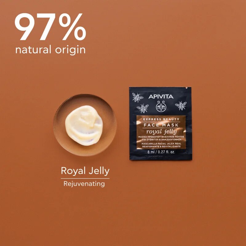 Apivita Express Beauty Anti-aging Face Mask Royal Jelly ревитализираща маска за лице със стягащ ефект 2x8 мл.