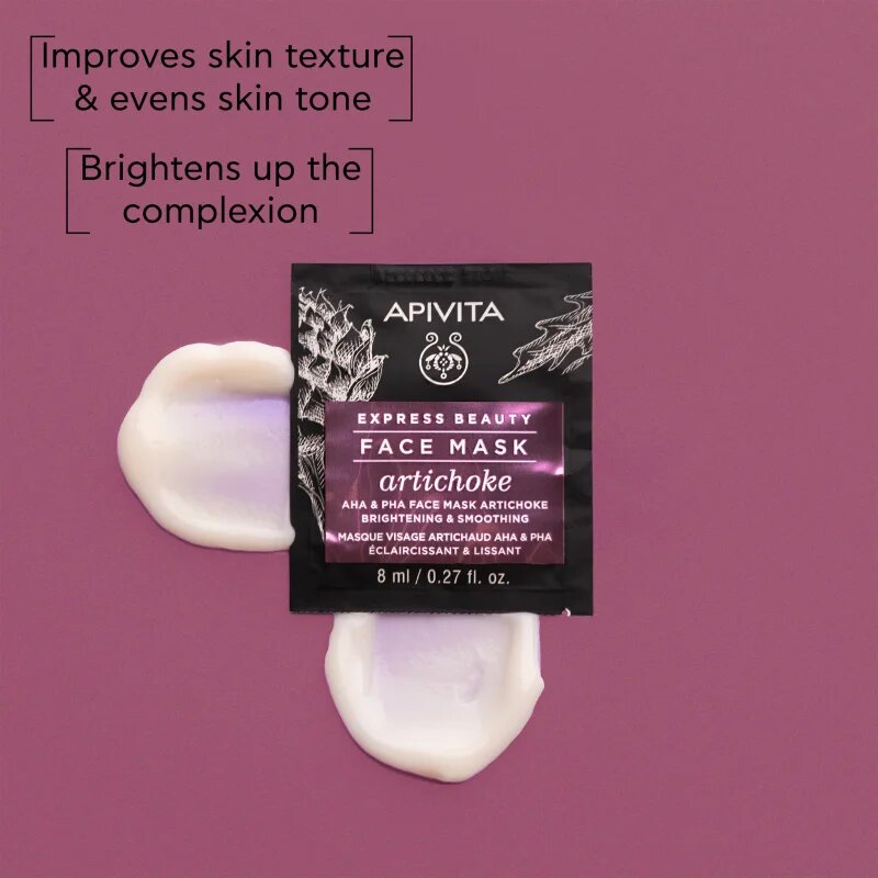 Apivita Express Beauty Brightening Face Mask Artichoke интензивна хидратираща маска s AHA 2x8 мл.