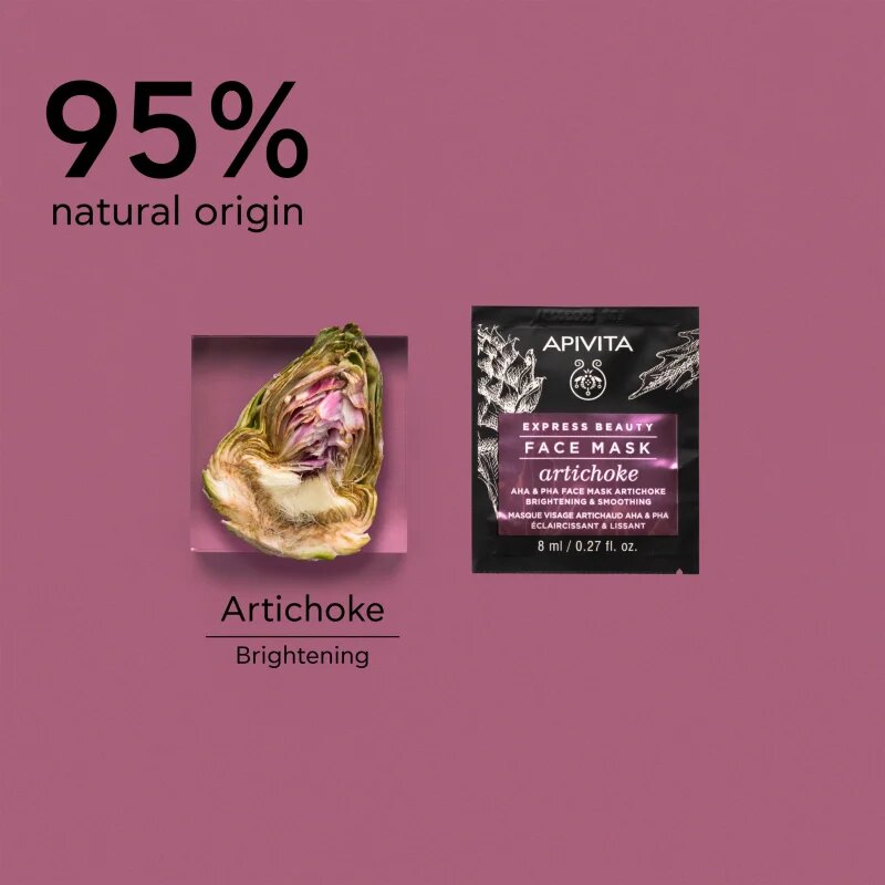 Apivita Express Beauty Brightening Face Mask Artichoke интензивна хидратираща маска s AHA 2x8 мл.