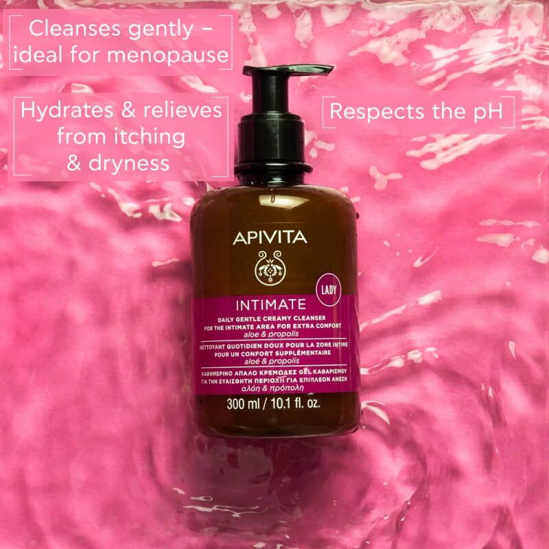 Apivita Intimate Lady Creamy Cleanser нежен гел за интимна хигиена за ежедневна употреба 300 мл.