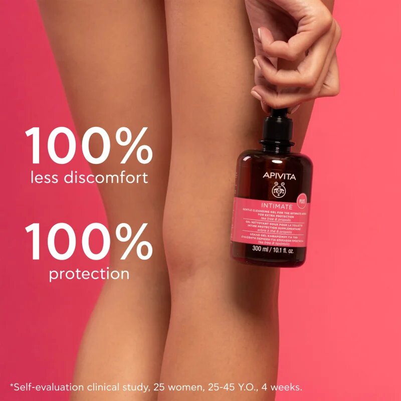 Apivita Intimate Plus Cleansing Gel нежен пенлив почистващ гел за интимна хигиена 300 мл.