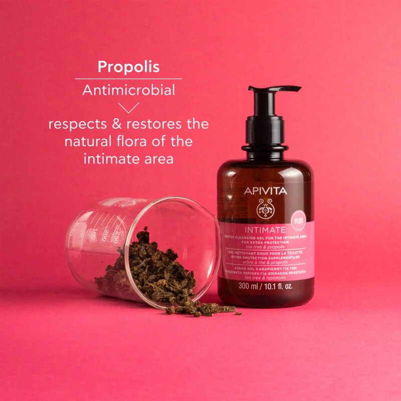 Apivita Intimate Plus Cleansing Gel нежен пенлив почистващ гел за интимна хигиена 300 мл.