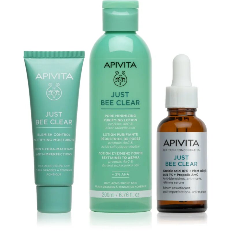 Apivita Just Bee Clear комплект за мазна кожа склонна към акне