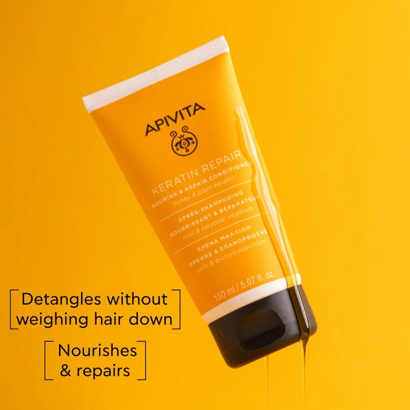 Apivita Keratin Repair Nourish Repair Conditioner кератинов възстановяващ балсам за суха и увредена коса 150 мл.