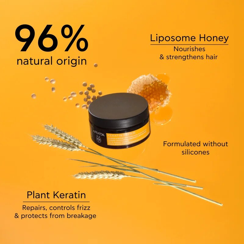 Apivita Keratin Repair Nourish Repair Hair Mask възстановяваща маска за увредена коса с кератин 200 мл.