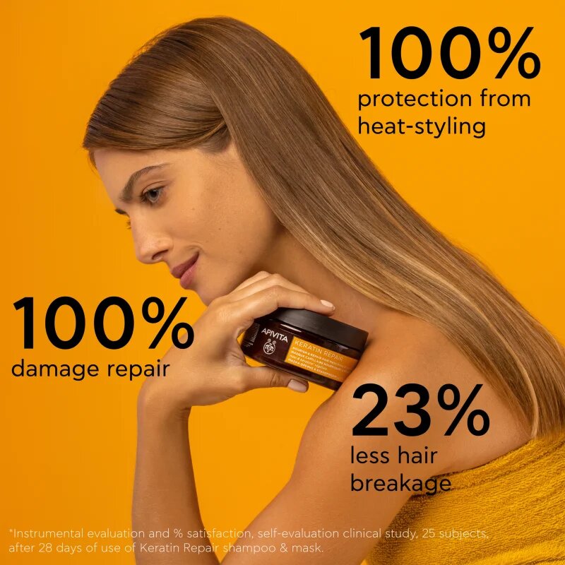 Apivita Keratin Repair Nourish Repair Hair Mask възстановяваща маска за увредена коса с кератин 200 мл.