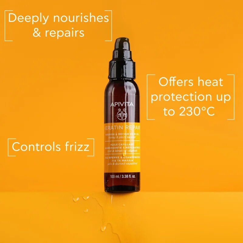 Apivita Keratin Repair Nourish Repair Hair Oil олио за коса за суха и увредена коса 100 мл.