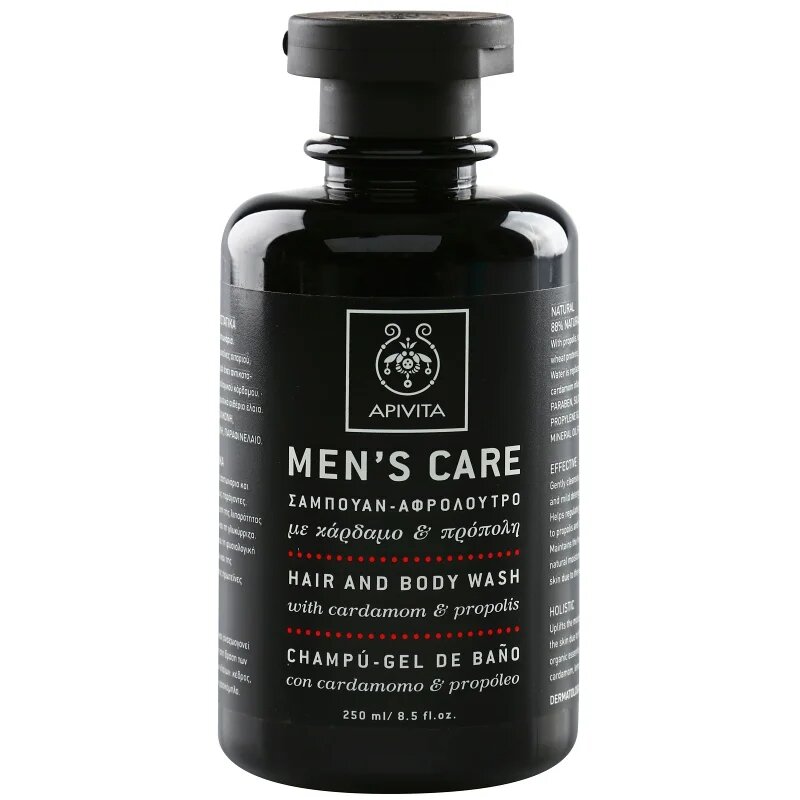 Apivita Men's Care Hair and Body Wash with Cardamon & Propolis шампоан и душ гел 2 в 1 250 мл.