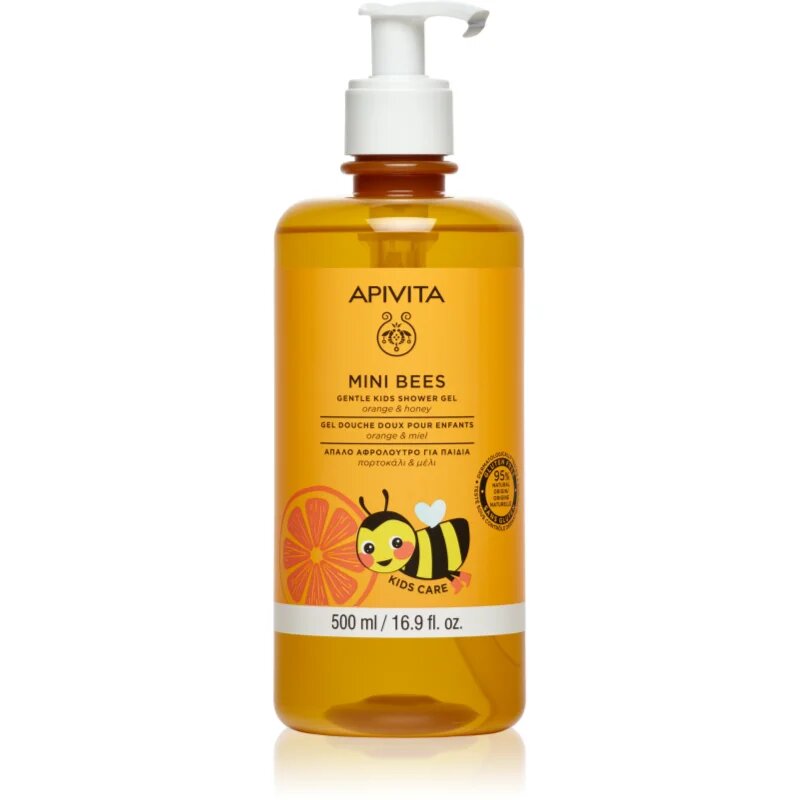 Apivita Mini Bees Gentle Kids Shower Gel Orange&Honey душ гел за тяло и коса за деца 500 мл.